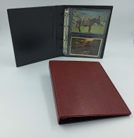 LOT CLASSEUR ALBUM FORMAT MIGNON BORDEAUX + 25 FEUILLES POUR RANGER 50 OU 100 CPA - Zonder Classificatie