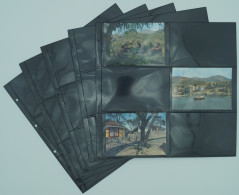 LOT 5 FEUILLES SAFE FOND NOIR POUR CPM / 6 CASES RECTO ET VERSO HORIZONTALES - Zonder Classificatie