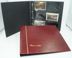 CLASSEUR ALBUM SAFE BORDEAUX + 25 FEUILLES FOND NOIR POUR 300 CARTES POSTALES ANCIENNES OU MODERNE - 12 CASES - Zonder Classificatie