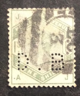 GB83 Victoria 1 S Vert YT 85 PERFORÉ « DB » Couronne Oblitéré - Used Stamps