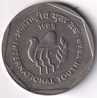 INDIA COIN LOT 3, 1 RUPEE 1985, INTERNATIONAL YOUTH YEAR, CALCUTTA MINT, XF, SACRE - India