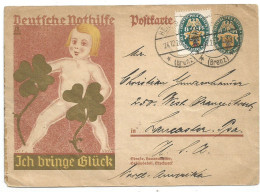 Germany INFLA Nothilfe 1928 Stationery Pf8 + The SCARCE Regular TWIN Pf8 RIGHT WMK See Scan Heidenheim 24dec1928 X USA - Used Stamps