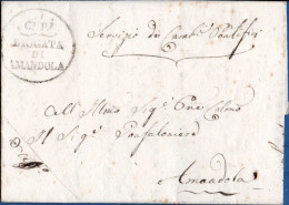 Italy 1826 Amandola, Complete Letter Ci Pi Brigata Di Amandola Free As "Servicio Dei Carabin. Pontifici", Papal State - 1. ...-1850 Vorphilatelie