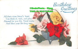 R427708 Birthday Greetings. All That A True Friends Heart Can Think Of Wish And - Mondo