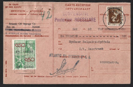 Acknowledgment Of Receipt Obliteration Of Antwerp 1938, Lion Tax Stamp 0.50c. Accusé De Réception Oblitération D'Anvers - Briefe U. Dokumente