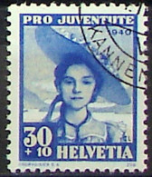 Schweiz Suisse Pro Juventute 1940: "Zuger Tracht" Zu WI 96 Mi 376 Yv 357 Mit Eck-Stempel BASEL KANNENFELD (Zu CHF 15.00) - Usati