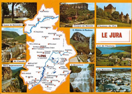 1 Map Of France * 1 Ansichtskarte Mit Der Landkarte - Département Jura Und Sehenswürdigkeiten - Ordnungsnummer 39 * - Carte Geografiche