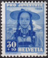 1938 Schweiz / Pro Juventute ** Zum:CH J88, Mi:CH 334, Yt:CH 319, Trachtenfrau, Aargauerin - Unused Stamps