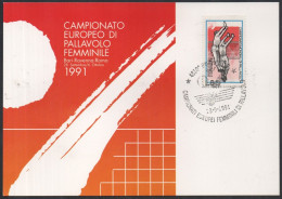 VOLLEYBALL - ITALIA RAVENNA 1991 - CAMPIONATO EUROPEO FEMMINILE DI PALLAVOLO - CARTOLINA UFFICIALE - A - Volleybal