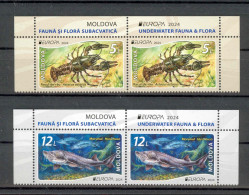 Moldova 2024  Europa CEPT Underwater Flora And Fauna 2x2v**MNH - Moldawien (Moldau)