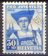 Schweiz Suisse Pro Juventute 1939: "Basler Tracht" Zu WI 92 Mi 362 Yv 347 Mit Eck-Stempel BERN BUNDESHAUS (Zu CHF 22.50) - Gebraucht