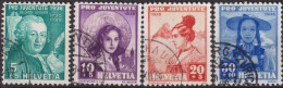 1938 Schweiz / Pro Juventute ° Zum:CH J85-J88, Mi:CH 331-334, Yt:CH 316-319, Trachtenfrauen, Salomon Gessner - Usati