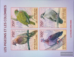 The Ivory Coast 1534-1537B Sheetlet (complete Issue) Ungezähnte Stamps Unmounted Mint / Never Hinged 2014 Pigeons - Costa D'Avorio (1960-...)