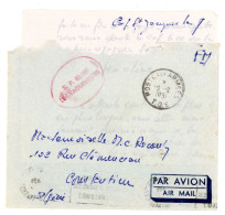 GUERRE INDOCHINE ENV+LAC 1951 DATEE CAF ST JACQUES POSTE AUX ARMEES TOE SP 80197 EXP SP 52352 5°CIE CUIRASSIERS => ALGER - Guerra D'Indocina/Vietnam