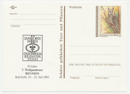 Postal Stationery Austria 2001 World Jamboree Reunion - Bird - Owl - Autres & Non Classés