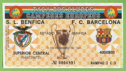 Lisboa - Bilhete Do Jogo De Futebol Benfica Barcelona - Ticket - Estádio Da Luz - Portugal - Eintrittskarten