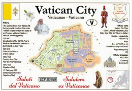 1 Map Of Vatican City * 1 Ansichtskarte Mit Der Landkarte - Vatican City Mit Flagge Und Informationen Zum Vatican * - Mapas