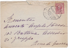 ITALIA - REGNO - POSTA MILITARE - LODI - BUSTA - VIAGGIATA PER 103° BATTERIA ASSEDIO 30° GRUPPO - ZONA DI GUERRA 1915 - Military Mail (PM)