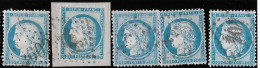 TIMBRES CÉRÈS N° 60 Type 1, N°11 à 15 G3 TB - 1871-1875 Cérès