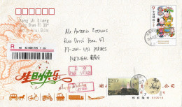 China 2012 Stationery Envelope  Used To Portugal With Aditional Stamps - Brieven En Documenten