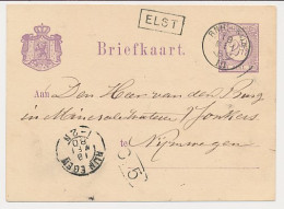Trein Haltestempel Elst 1880 - Covers & Documents