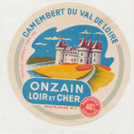 G G 316 /  ETIQUETTE DE FROMAGE   CAMEMBERT DU VAL DE LOIRE  ONZAIN LOIR ET CHER   41 C.  . - Cheese