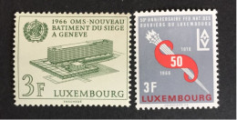 1966 Luxembourg - OMS Geneve Organization, 50th Anniversary Of The Luxembourg Worker's Union - Unused - Ongebruikt