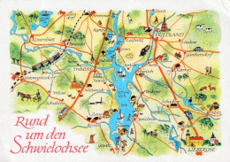 1 Map Of Germany * Ansichtskarte Mit Der Landkarte - Rund Um Den Schwielochsee - Dieser See Liegt In Brendenburg * - Maps