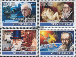 Guinea-Bissau 3760-3763 (complete. Issue) Unmounted Mint / Never Hinged 2008 Antonioni, Verdi, Tizian, Galileiplatz - Guinée-Bissau