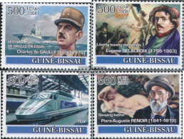 Guinea-Bissau 3756-3759 (complete. Issue) Unmounted Mint / Never Hinged 2008 Militärschiff, TGV, Renoir - Guinée-Bissau