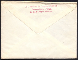 YVERT 677 & 671 EN PAIR SUR LETTRE DU CAPITAINE DE FREGATE ROBERT - COMMANDANT DE LA FLOTTILLE DE LA 3e REGION MARITIME - Covers & Documents