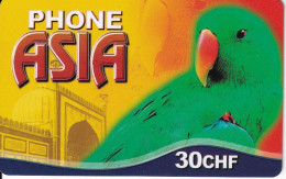 TARJETA DE SUIZA DE PHONE ASIA DE UN LORO (PARROT) - Zwitserland