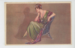 Illustrateur CORBELLA - Jolie Carte Fantaisie Femme élégante Assise Dans Fauteuil  - N° 389-2 - Corbella, T.
