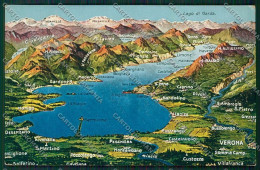 Brescia Lago Di Garda Mappa Cartolina ZC3616 - Brescia