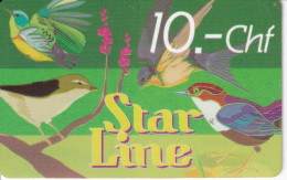 TARJETA DE SUIZA DE STAR LINE DE UNOS PAJAROS (BAJARO-BIRD) - Svizzera