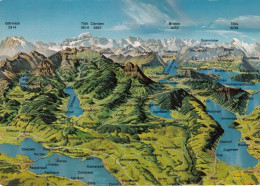 1 Map Of Switzerland * 1 Ansichtskarte Mit Der Landkarte - Die Zentral Schweiz * - Maps
