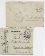 2 Enveloppes   1916 / 1917  Obliterations Militaires / Feldpostbrief - Sonstige & Ohne Zuordnung
