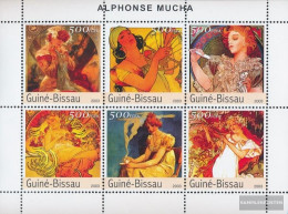 Guinea-Bissau 2555-2560 Sheetlet (complete. Issue) Unmounted Mint / Never Hinged 2003 Paintings Of Mucha - Guinea-Bissau