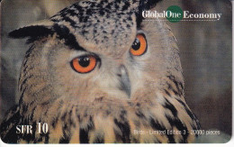 TARJETA DE SUIZA DE GLOBAL ONE DE UN BUHO (PAJARO-BIRD) OWL-CHOUETTE - Suiza