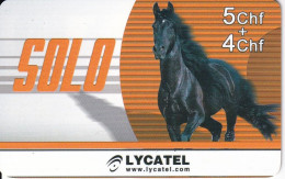 TARJETA DE SUIZA DE LYCATEL DE UN CABALLO (HORSE) - Suiza