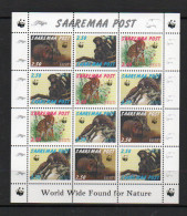 RUSSIA LOCALS - SAAREMAA POST  - WWF SET OF 4 IN SHEETLET OF 12  MINT NEVER HINGED - Autres & Non Classés