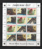 RUSSIA LOCALS - SAAREMAA POST  - WWF SET OF 4 IN SHEETLET OF 12  MINT NEVER HINGED - Andere & Zonder Classificatie