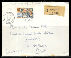 F264 - N° 1355 SUR LETTRE RECOMMANDEE DE BENODET DU 04/06/65 - Frankobriefe