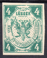 LUBECK 1859, SEPARATE MNH STAMP - MiNo 5a Without GLUE And With GOOD QUALITY, ** - Lubeck