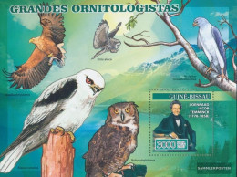 Guinea-Bissau Miniature Sheet 582 (complete. Issue) Unmounted Mint / Never Hinged 2007 Ornithologists Owls Birds Of Prey - Guinea-Bissau