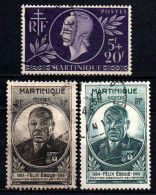 Martinique - 1944 - Victoire + Félix Eboué -  N° 198 + 218/219  - Oblit - Used - Usati