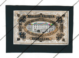BRUXELLES - Carte De Visite Porcelaine De L'Hôtel Des Etrangers & Impérial +/- 1850 - (Mi 13) - Visiting Cards