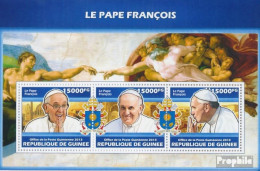Guinea 10189-10191 Kleinbogen (kompl. Ausgabe) Postfrisch 2013 Papst Franziskus - Guinée (1958-...)