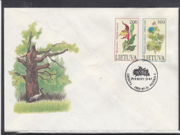 LITHUANIA 1992 Red Book Flowers FDC Mi 499-500 #LTV255 - Lituanie