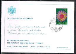 FLOR-L227 - LIECHTENSTEIN Carte De Voeux De La Poste 1973 - Cartas & Documentos